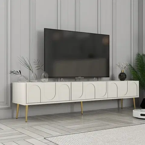 TV stolíky TV stolík Lyon 43 - Cream, Gold