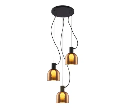 Svietidlá  113009 - Luster na lanku FIRE 3xE27/9W/230V hnedá/čierna 113009
