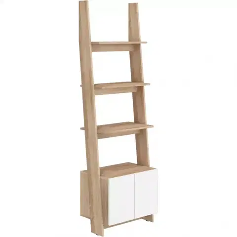 Regály Regál Rack 60-1D sonoma/Biely lesk