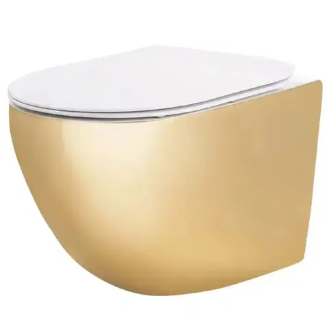 Sanitárna keramika Závesná WC misa Carlo Mini Tornado  Gold