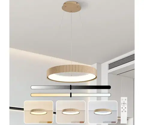 Svietidlá BRILAGI - stmievateľný LED závesný luster FALCON MODERN LED/30W/230V 40 cm béžová s diaľkovým ovládačom BRI504