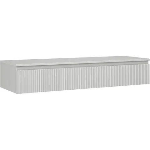 Kúpeľňový nábytok MEXEN/S - Rivel kúpeľňová skrinka pod umývadlo 140 cm s doskou, 1 šuplík, reliéf, sivá mat 91A20-14023-1-BFC62