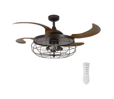 Ventilátory FANAWAY 212921 - LED Stropný látor INDUSTRI 3xE27/4W/230V hnedá + DO 212921