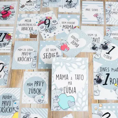 Míľnikové kartičky Míľnikové kartičky na fotenie - Sivý medveď