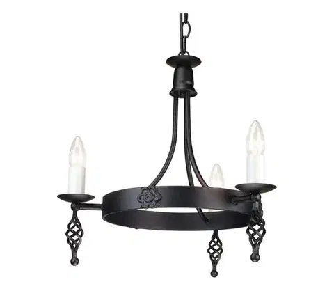 Svietidlá Elstead BY3-BLACK - Luster na reťazi BELFRY 3xE14/60W/230V BY3-BLACK
