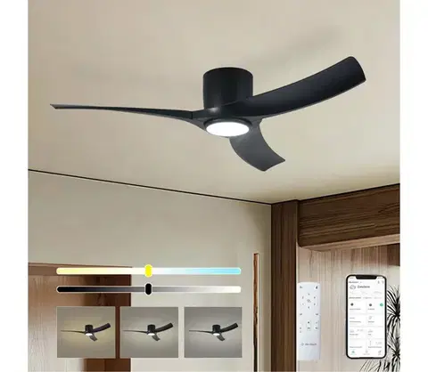 LED osvetlenie ZE - LED stropný látor ORBITO LED/24W/230V Wi-Fi Tuya čierny + diaľkový ovládač ZEV030