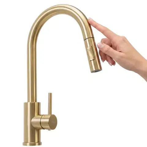 Kúpeľňové batérie REA - Kuchynská batéria Fresh Touch Brush Gold REA-B9842