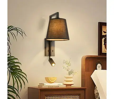 Svietidlá BRILAGI - LED Nástenná lampa RAYA 1xE14/40W/230V + LED/3W čierna BRI207