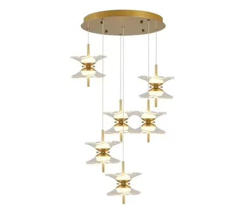 Svietidlá  LED luster na lanku BUTTERFLY 12xLED/5W/230V 3000K zlatý 414LRC1360