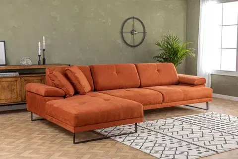 Sedacie súpravy Rohová sedacia súprava / Rohová pohovka Mustang Large Left - Orange