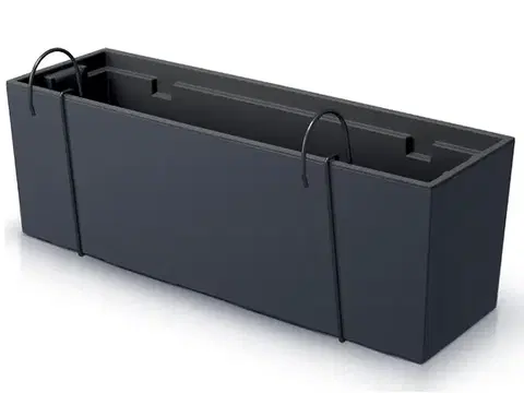 Kvetináče a truhlíky NABBI DUC600W plastový balkónový kvetináč 58 cm antracit