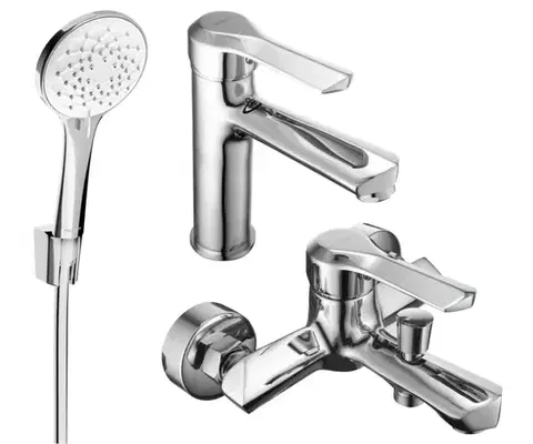 Sprchy a sprchové panely MEXEN/S - Saber R74 Set umývadlové a vaňové batérie s príslušenstvom, chróm 72103R74-00
