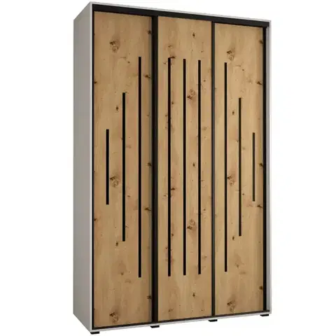 Šatníkové skrine Skriňa 45 Canaris 12 180 biela/artisan/čierna