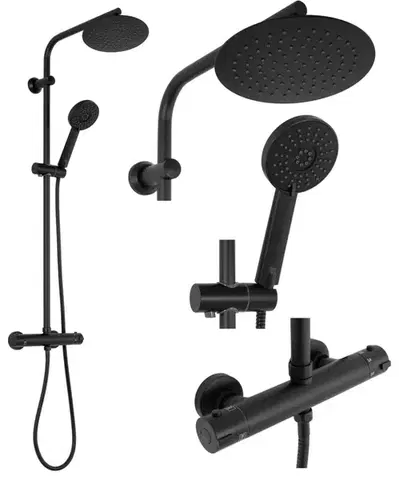 Kúpeľňové batérie REA REA - Sprchový set s batériou 150mm BLISS čierny REA-P8804