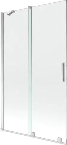 Sprchové dvere MEXEN/S - Velar Dvojkrídlová posuvná vaňová zástena 110 x 150, transparent, chróm 896-110-000-01-01