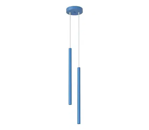 Svietidlá  SL.2150 - Závesný luster na lanku PASTELO 2xG9/8W/230V modrá SL.2150
