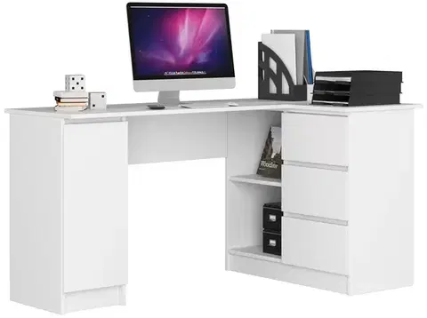 Písacie stoly Moderný písací stôl SCYL155P, biely