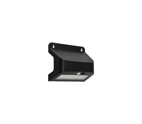 Svietidlá  LED solárne nástenné svietidlo so senzorom SOLTO LED/6W/3,7V 4000K IP54 2400 mAh čierne OE-STLR64-00
