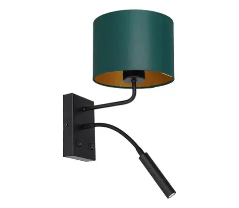 Svietidlá  Nástenná lampa ARDEN 1xE27/60W+1xG9/8W/230V zelená/zlatá 3544