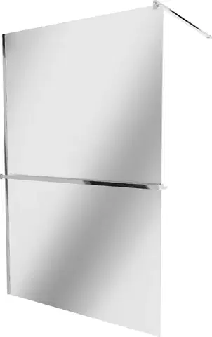 Sprchové dvere MEXEN/S - KIOTO Sprchová zástena WALK-IN s poličkou a držiakom uterákov 80 x 200, zrkadlové 8 mm, chróm 800-080-121-01-50