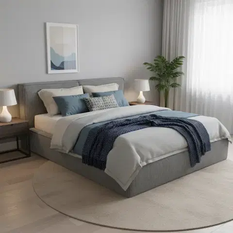Postele Elvisia Manželská posteľ MAXON s výklopným roštom | sivá 160 x 200 cm