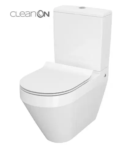 Záchody CERSANIT - WC KOMBI CREA CLEANON 011/020 OVAL, NÁDRŽKA 011 3/5, SEDADLO DUR SLIM WO LW ONE K114-023-S-SET