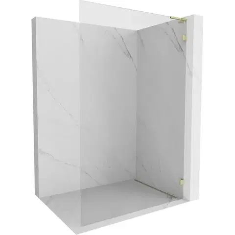 Sprchové dvere MEXEN/S - Lunar L Sprchová zástena WALK-IN pravá 70 x 200, transparent 8 mm, zlato 830L-070-000-50-00-P