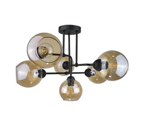 Svietidlá Keter Lighting Prisadený luster MONDE BLACK 6xE27/60W/230V 1986