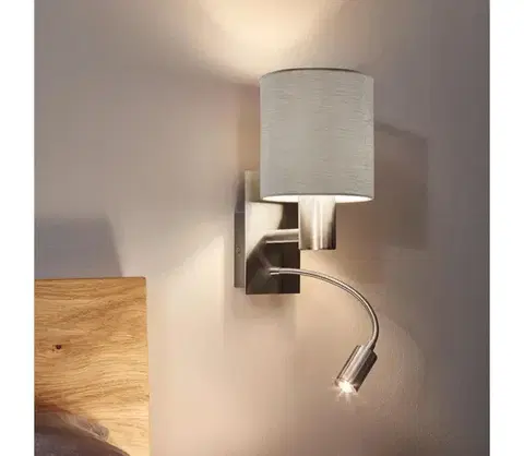 Svietidlá Eglo 96478 - LED Flexibilné svietidlo PASTERI 1xE27/40W+LED/3,8W taupe 96478