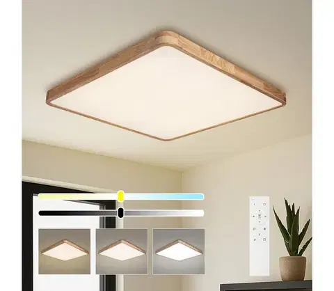 Svietidlá BRILAGI - Stmievateľné LED svietidlo WOODLINE SQUARE LED/100W/230V dub 80x80 cm + DO BRI902