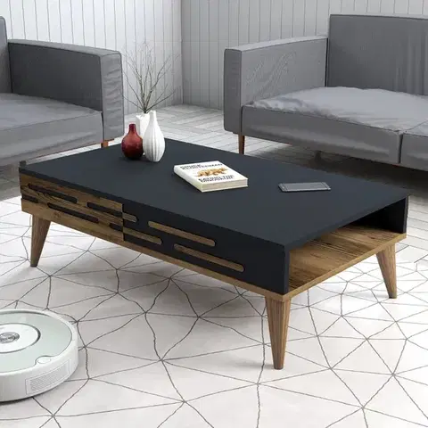 Konferenčné stolíky Konferenčný stolík Valensiya - Walnut, Anthracite