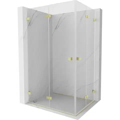 Sprchovacie kúty MEXEN/S - Lunar-F Duo sprchovací kút skladacie dvere 85 x 80, transparent, zlato kartáčovaná 836-085L-080P-55-00
