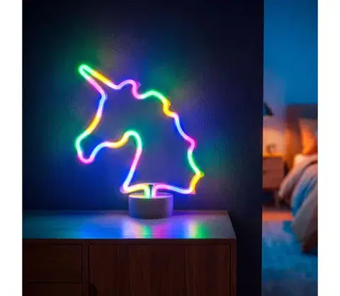 Svietidlá  LED neónová stolná dekorácia LED/2W/3xAA USB jednorožec 43996B