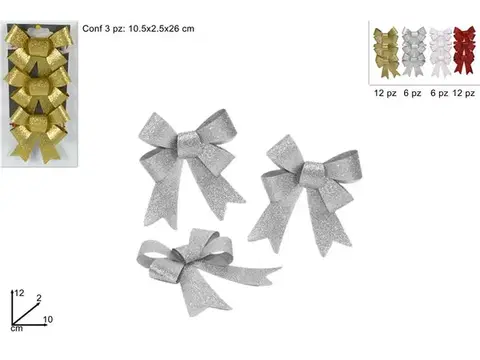 Vianočné ozdoby MAKRO - Mašľa darčeková 10x12cm rôzne farby