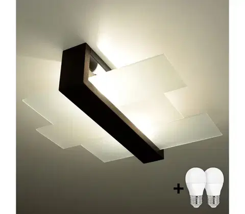 Svietidlá BRILAGI - Stropné LED svietidlo HERA 2xE27/7,5W/230V wenge BR.0074
