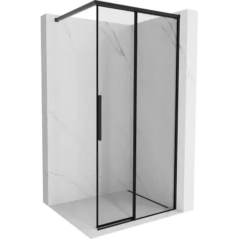 Sprchové dvere MEXEN/S - Rox Sprchová zástena WALK-IN pravá 70 x 200, čierna okraj 8 mm, čierna 8C2-070-003-70-70-P