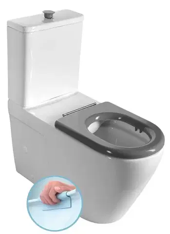 Sanitárna keramika SAPHO - MEDIC RIMLESS WC kombi misa s nádržkou, spodný/zadný odpad, biela MC102