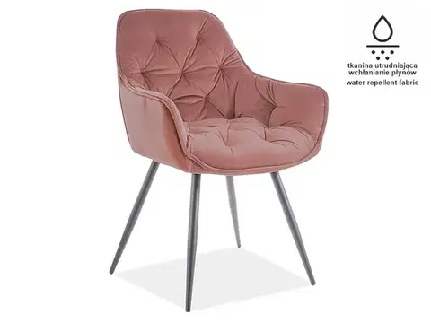 Stoličky Jedálenské kreslo CHERRY VELVET MATT Signal