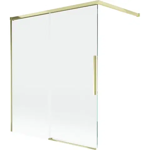 Sprchové dvere MEXEN/S - Rox vaňová zástena 2-krídlová posuvná 140 x 150, transparent, zlatá 8C9-140-003-50-00