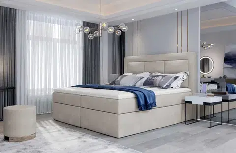 Postele ArtElta Manželská posteľ VIVRE Boxspring | 140 x 200 cm Farba VIVRE: Paros 02