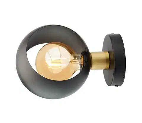 Svietidlá  Nástenné svietidlo CYKLOP 1xE27/60W/230V čierna 2744