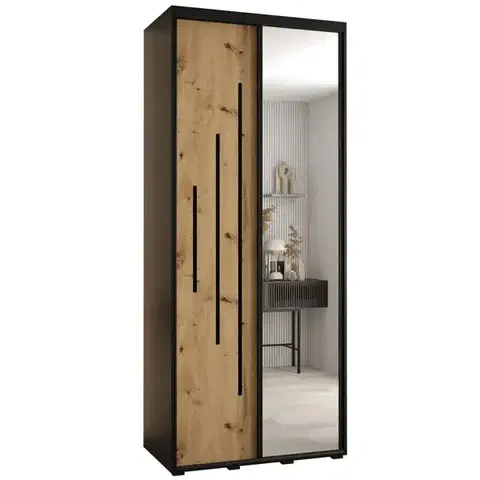 Šatníkové skrine Skriňa 45 Canaris 13 100 čierna/artisan/čierna