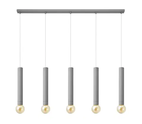 Svietidlá  Luster na lanku TUBA 5xE27/15W/230V šedá W-L 1117/5 GR