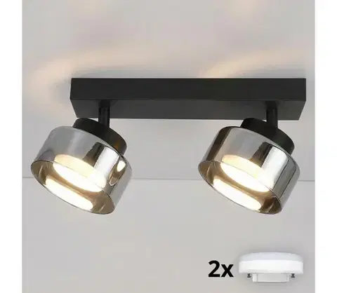 Svietidlá BRILAGI -LED RGB stmievateľné bodové svietidlo AURA LUX 2xGX53/14W/230V Wi-Fi Tuya čierna/dymová BG3449+2xIM1490