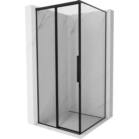 Sprchovacie kúty MEXEN/S - Rox sprchovací kút posuvný ľavá 100 x 100, čierna okraj, čierna 8C2-100-100-70-70-L