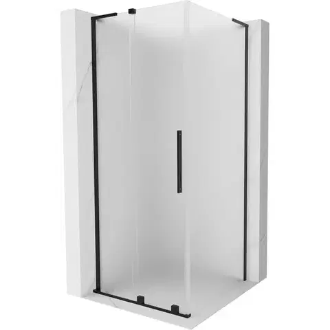 Sprchovacie kúty MEXEN/S - Velar L sprchovací kút, posuvné dvere 90 x 90, dekor, čierna 871-090-090-33-70