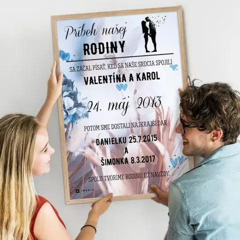 Obrazy s textom Obraz na stenu - Príbeh našej rodiny