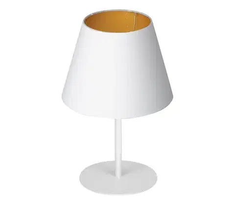 Lampy  Stolná lampa ARDEN 1xE27/60W/230V pr. 20 cm biela/zlatá 3457