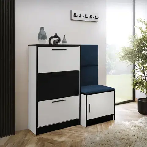 Skrinky na topánky Skrinka na topánky Kpl Foli Biela + Modrá (KRONOS 09)