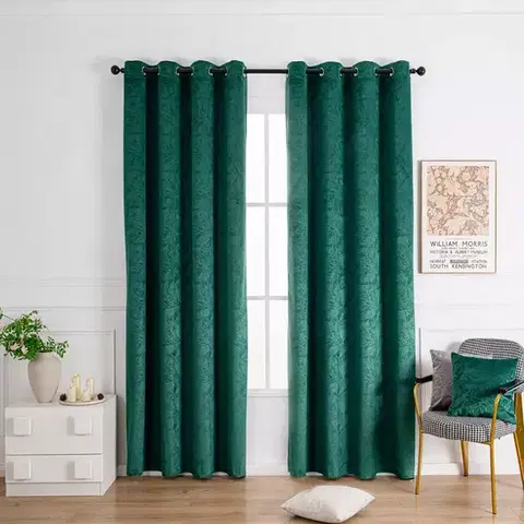 Závesy do spálne Záves na priechodkách Velvet GY2328/270G/M2/7 140x250 cm zelená